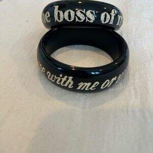 Elegant Black and White Statement Bracelet Set